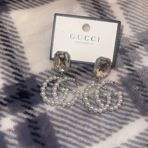 Gucci Silver Pearl Earrings